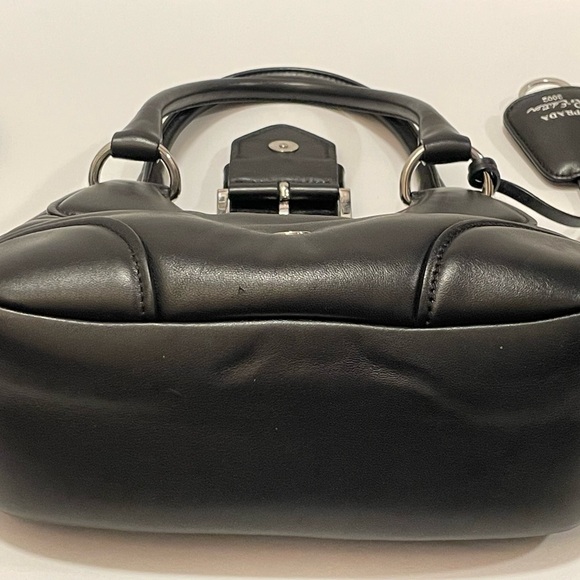 PRADA Italy Moon Padded Bag Nappa Leather Black/Silver w/Crossbody Authentic! - Picture 12 of 16